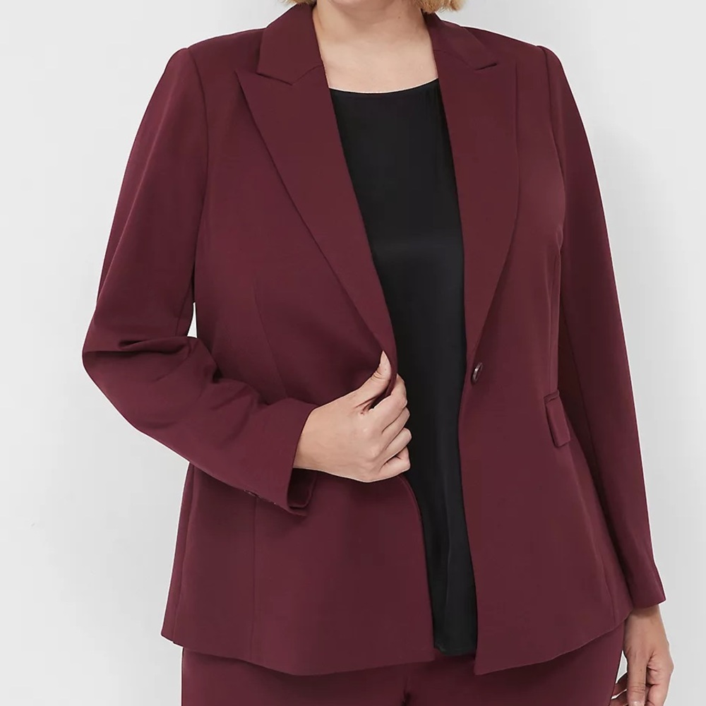 Lane Bryant one button Blazer - color winetasting, size 24.